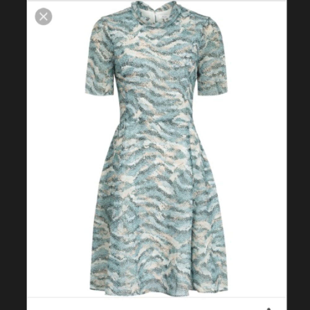 Reiss Blue and Cream Mini Dress - Picture 2 of 4